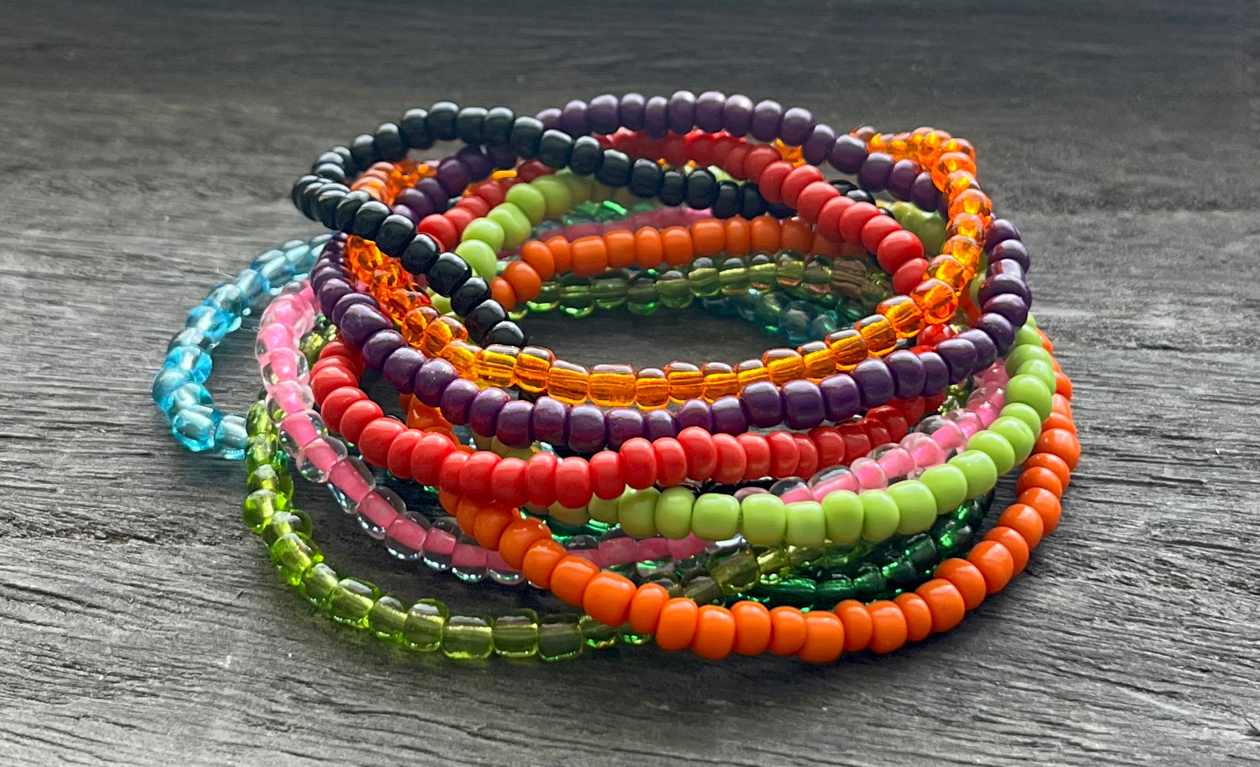 Handmade Boho Stackable Bracelets - 10-Stack